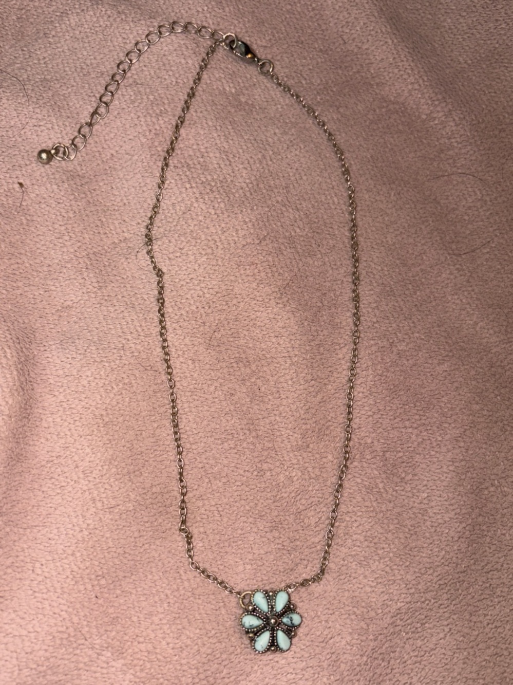 Delicate turquoise Flower Pendant Necklace - Women Jewelry